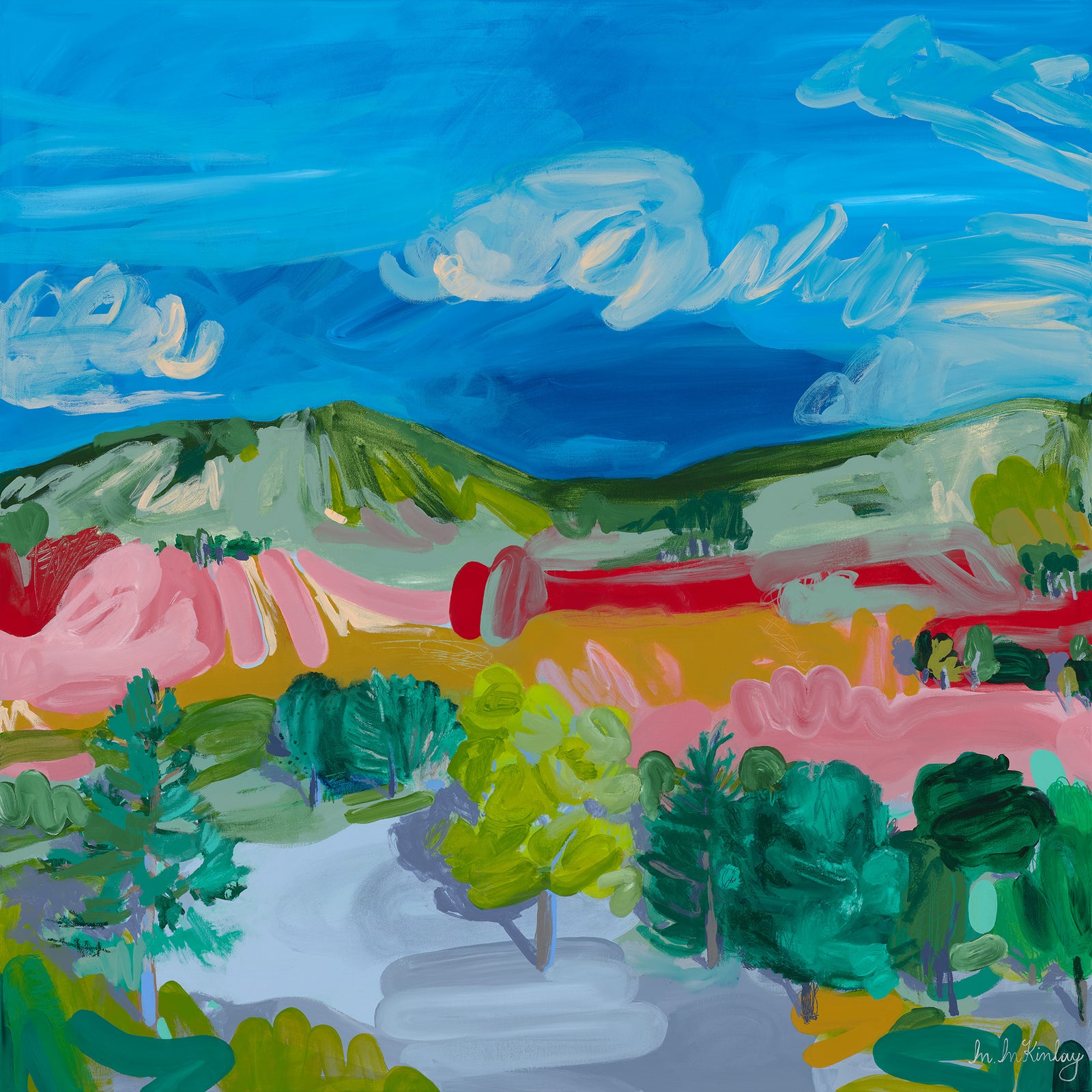 'Breathing Out', original abstract landscape painting by Australian artist Madeleine McKinlay