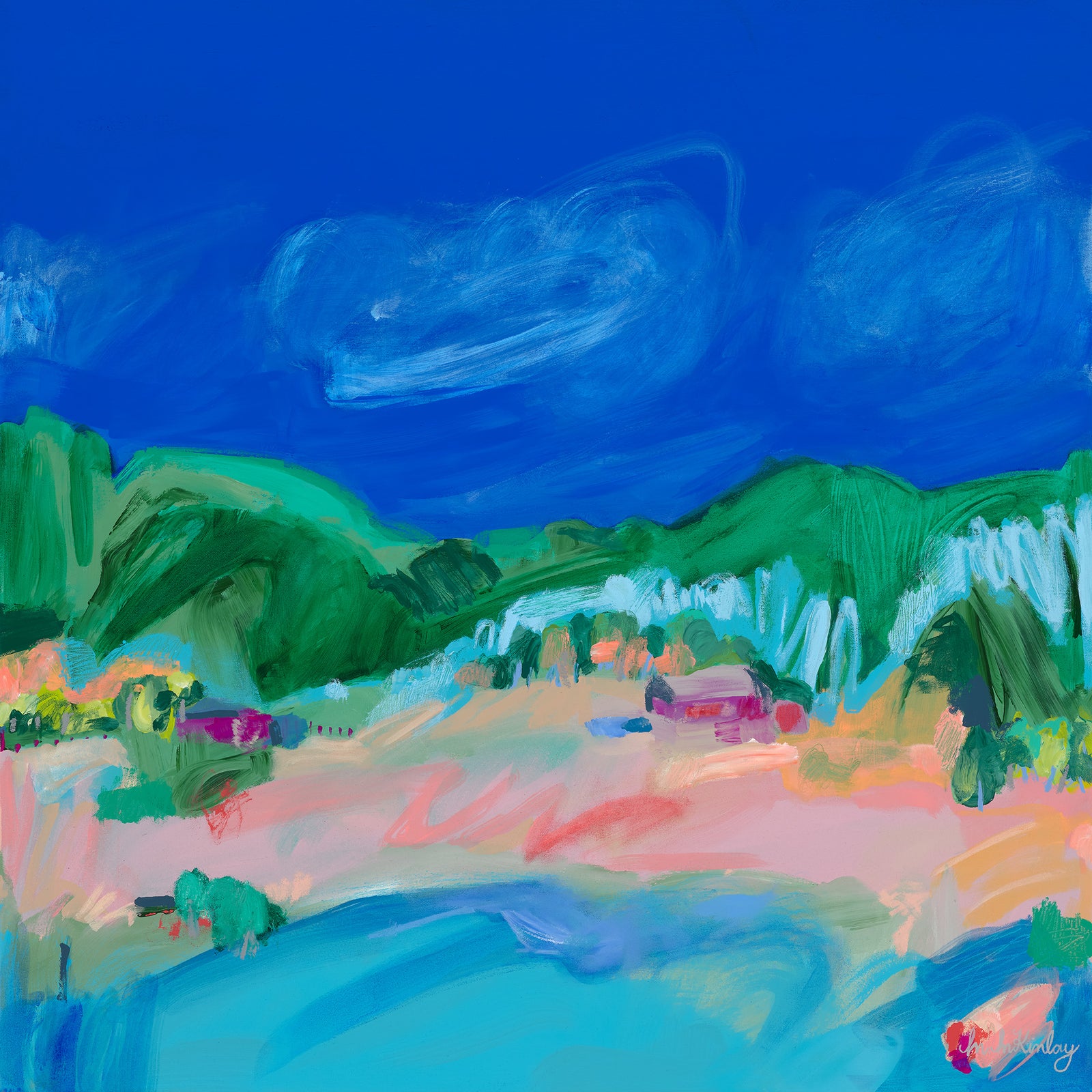 'Butterfly Playground Two', original abstract landscape painting by Australian artist Madeleine McKinlay