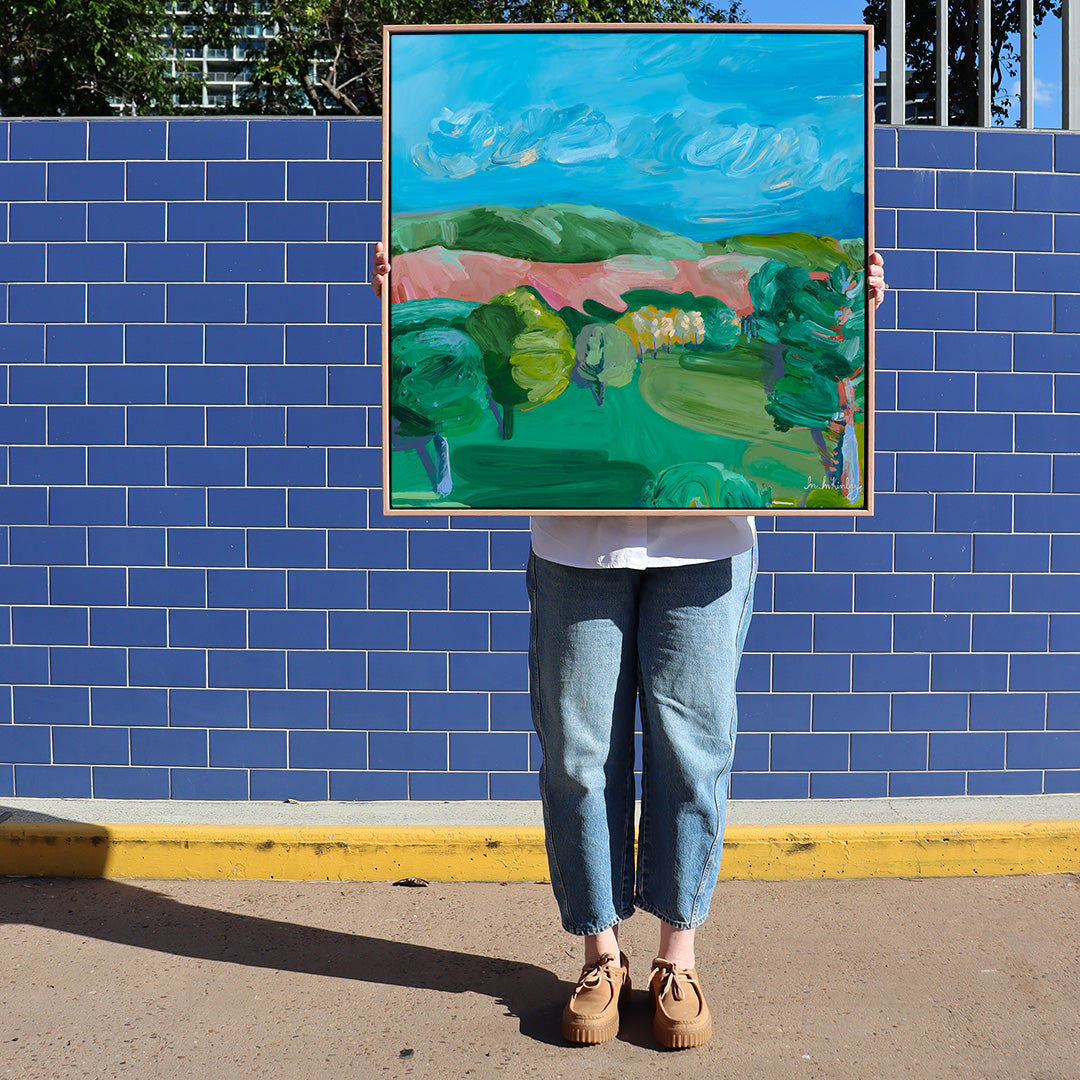 'Here', original abstract landscape painting by Australian artist Madeleine McKinlay