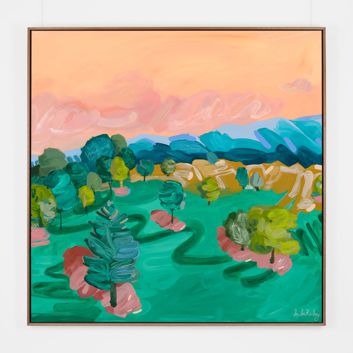 'Peaceful Evening', original abstract landscape painting by Australian artist Madeleine McKinlay