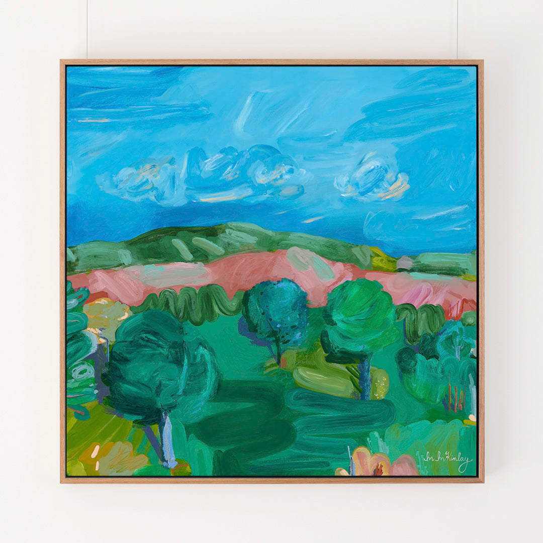 'There', original abstract landscape painting by Australian artist Madeleine McKinlay