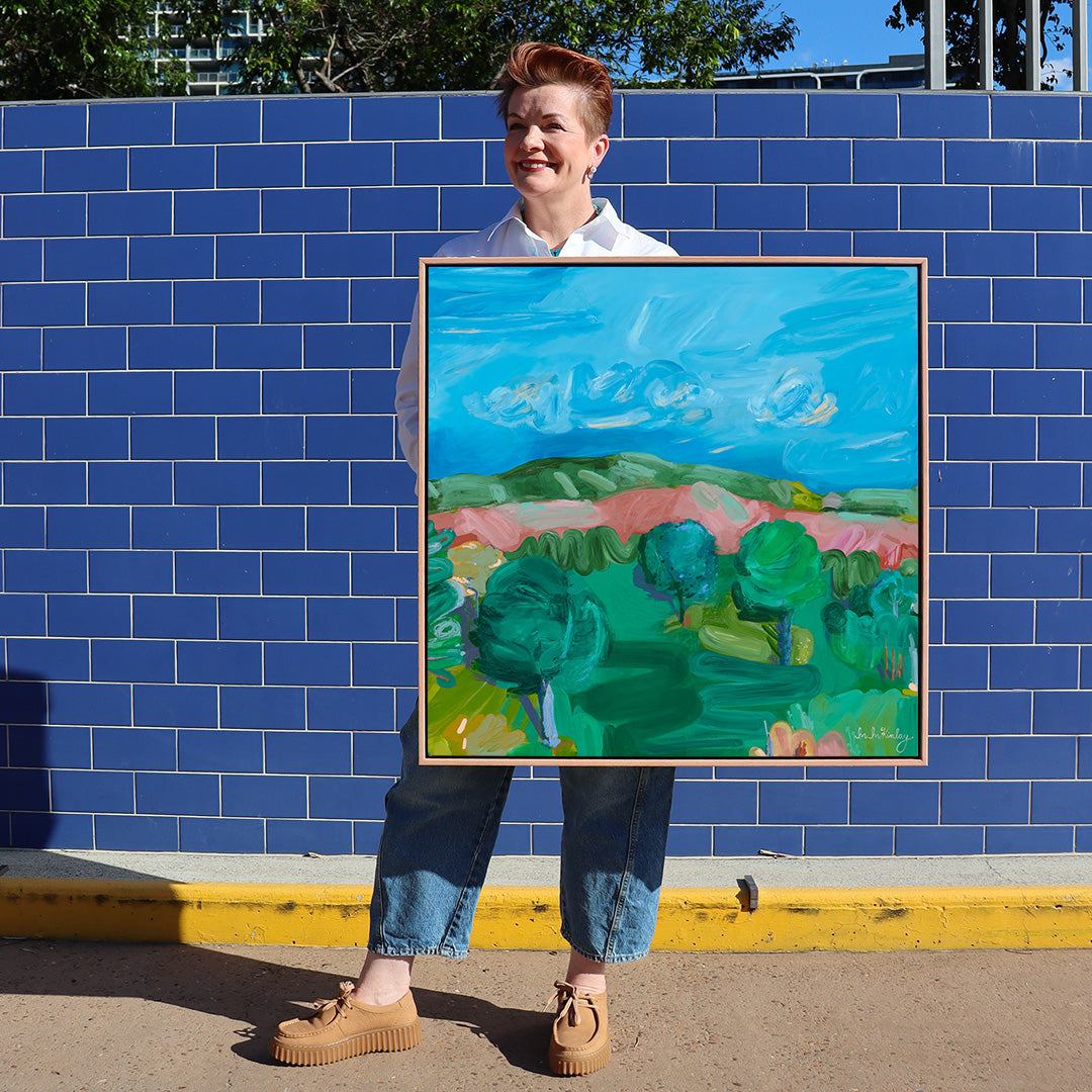 'There', original abstract landscape painting by Australian artist Madeleine McKinlay